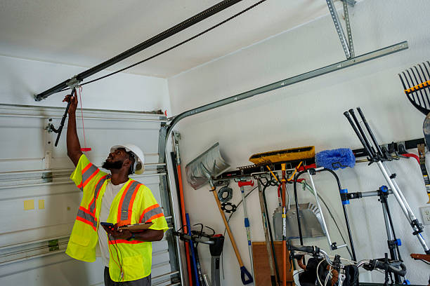 Professional Garage Door Panel Replacement technician working in Linton, IN